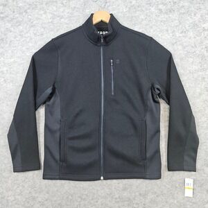 Izod Men's Black Full Zip Mock Neck Jacket Size S NEW Advantage Performance‎